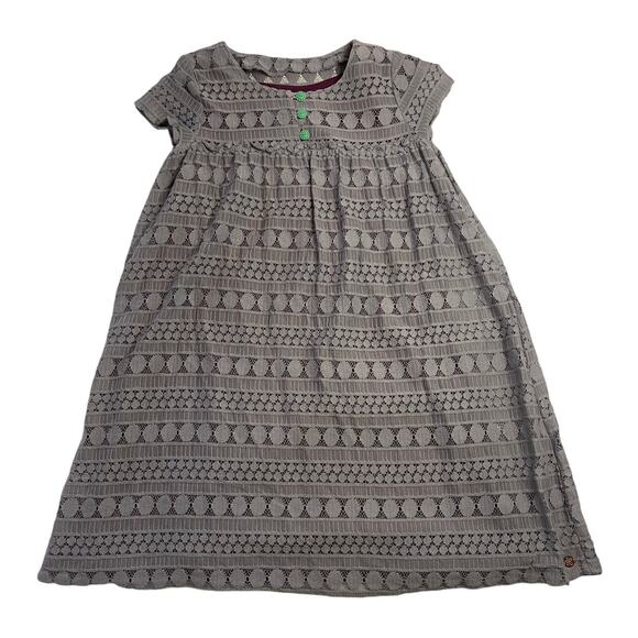 Matilda Jane 435 Gray Lace Dress A Line Green Buttons - Size Girl's 10 - Picture 1 of 7